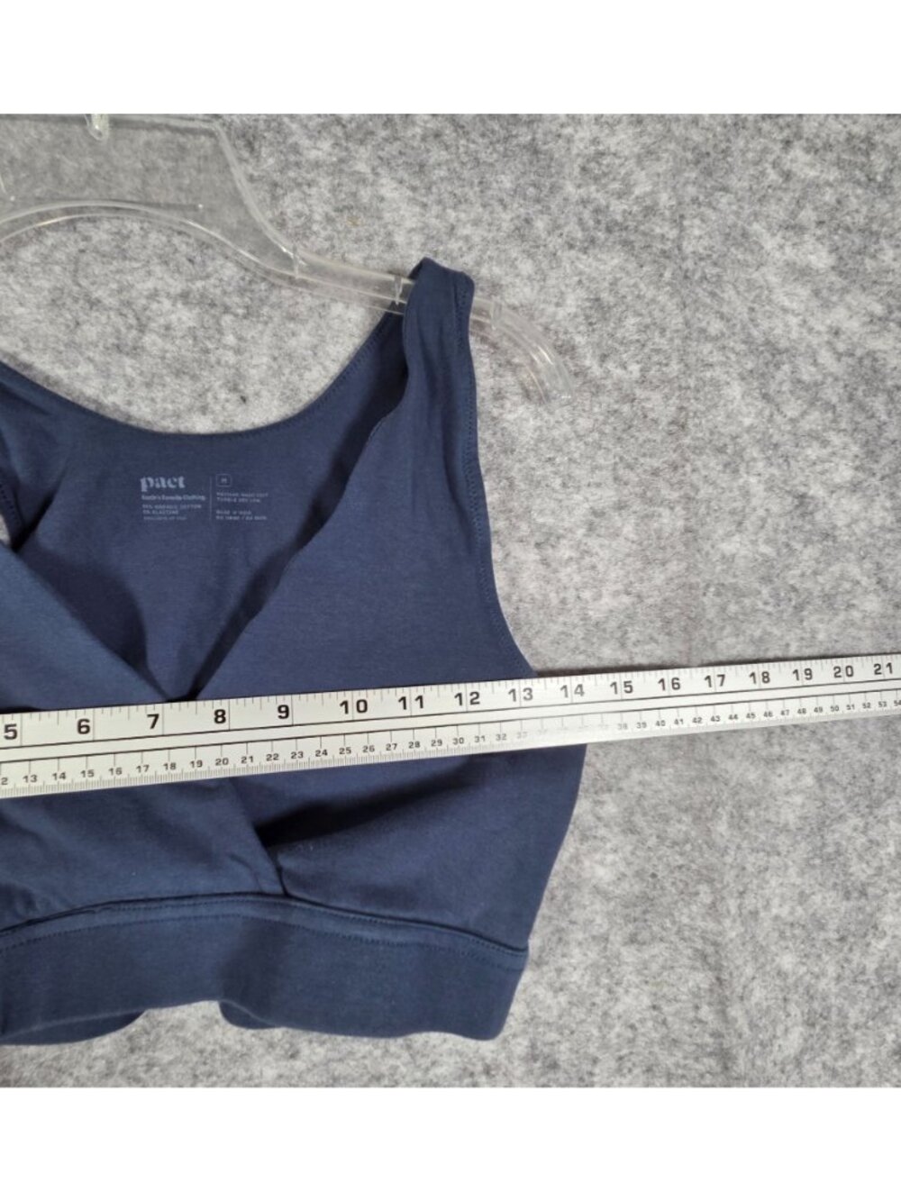 Pact Women’s Organic Cotton Wireless Crossover Bra Navy Size M - Picture 3 of 7